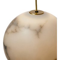 Carpyen Neil LED-pendellampa, alabaster, guld, Ø 21cm