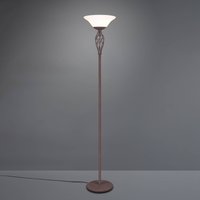Trio Lighting Rustica floor lamp with foot switch, rust