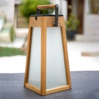 Les Jardins LED-solcellslykta Tecka, teak natur, 39 cm
