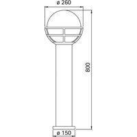 Albert Leuchten Bollard light with opal glass, black