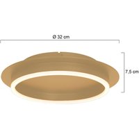 Steinhauer Ringlux taklampa LED, guldfärgad, Ø 32 cm, metall