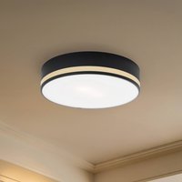 Argon Taklampa Amore, guldfärgade ränder, svart, Ø 35cm