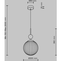Suspension Maytoni Tavo, beige, travertin/verre, Ø 20 cm