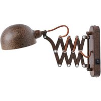 Lindby Wandlampe Curtis, rostfarben, verstellbar, 57 cm, E14