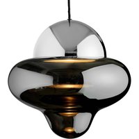 DESIGN BY US Nutty XL LED pendant light, smoky grey/chrome, Ø 30 cm