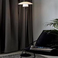 Nordlux Lampadaire Verona, support noir, abat-jour opale