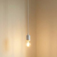 Lindby pendellampa Hattie, uttag E27, vit, Ø 4,7 cm