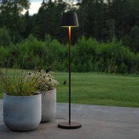 Konstsmide Pomezia LED rechargeable floor lamp, black, 124 cm, IP54, USB