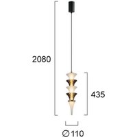 Viokef LED-pendellampa Venera, höjd 43 cm, vit/brun, glas