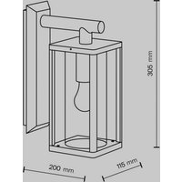 Maytoni Cell wall light, graphite, aluminium, height 20 cm, IP65