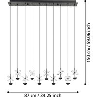 EGLO Stars Of Light LED-pendellampa Pianopoli, svart, L. 87 cm
