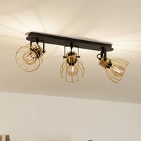 EGLO Sambatello ceiling lamp 3-bulb black/gold