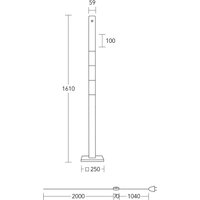 HerzBlut LED-golvlampa Lana del bronco, trä, dimbar