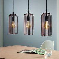 EGLO Hänglampa Roccamena, svart/kopparfärgad, längd 71 cm