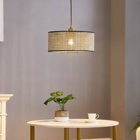Lindby pendant light Otso, 17 cm high, bamboo, E27