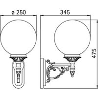 Albert Leuchten Applique d'extérieur SIL 159, noir-argent, verre, aluminium