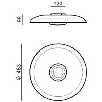 Linea Light LED-taklampa Basin_P, vit, metall, Ø 48 cm