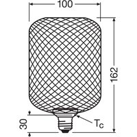 OSRAM Decor LED Flat Square E27 3,5W guld 2,700K metall