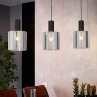 EGLO Gorosiba hanging light, black, length 85 cm, steel/glass, 3-bulb