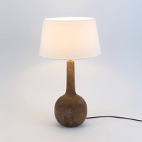 Holländer VEZZANA table lamp, natural/ecru, height 47 cm, mango wood, E27