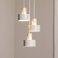 SIGMA Rif 3 pendant light, taupe, round, 3-bulb, Ø 33 cm, steel