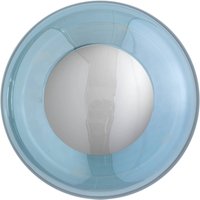 EBB & FLOW Horizon Surface wall light, blue, glass, Ø 21 cm