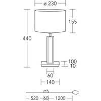 HerzBlut lampe à poser Karl G, ronde, bois/granit, blanc, E27