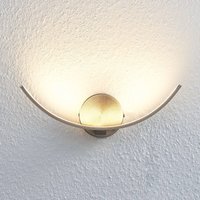 Lindby LED-vägglampa Iven, bredd 34 cm, nickel, 3.000 K