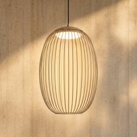 Lucande Richi LED outdoor hanging light, beige, 40 cm, dimmable