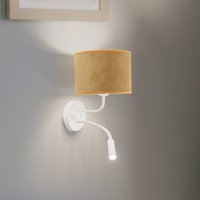 Duolla Roller vägglampa, sladd, vit/senapsgul, läslampa