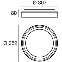 Linea Light LED-vägglampa Iside, svart, metall, Ø 35 cm, IP40
