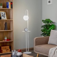 EMIBIG LIGHTING Lampe sur pied Bari, blanc, métal, verre