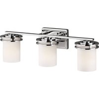 KICHLER Hendrik LED wall light IP44 chrome/glass, 3-bulb