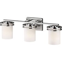 KICHLER LED-vägglampa Hendrik IP44 krom/glas, 3 lampor