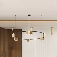 Eko-Light Genesis pendant light, aluminium, black/gold, 15 x GU10, Ø 100 cm