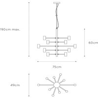 Lucide Hänglampa Leanne, svart, 10 lampor