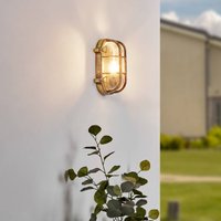 Lindby utomhusvägglampa Daaje, guldfärgad, 16 cm, aluminium