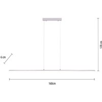 PURE LED hänglampa Lite, silver, 160 cm, CCT, dimbar