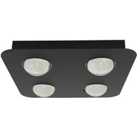 Lindby taklampa Jyla, svart, 3.000 K, 3 lampor, lins