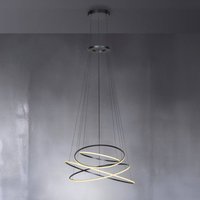 PURE E-Flying Rings LED hanging light, mystic grey, Ø110cm, CCT
