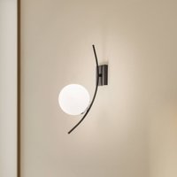 Opviq Applique murale Hilal 3821, noir, verre opale, hauteur 44 cm