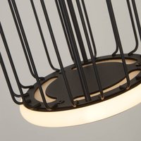 Searchlight Cage LED pendant light, 3-bulb, black