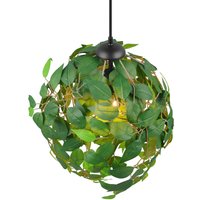 Reality Leuchten Hänglampa Leavy, svart/grön, Ø 38 cm, 1 lampa, E27