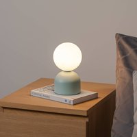 TK Lighting Lampe à poser Miki, vert menthe, hauteur 21 cm, métal/verre, G9