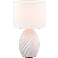 Reality Leuchten Melva bordslampa, matt vit, Ø 18 cm, keramik, E14
