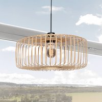 Steinhauer Sparkled Light pendant light, black/natural bamboo, Ø 60 cm