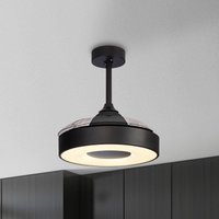 Mantra Iluminación ventilateur de plafond LED Coin Mini noir DC silencieux Ø 91 cm CCT
