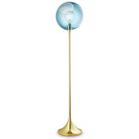 DESIGN BY US Ballroom golvlampa, blå, glas, handblåst, dimbar