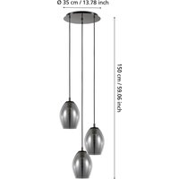 EGLO Stars Of Light Suspension Estanys, noir, à 3 lampes