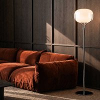 Lucande Christo floor lamp, height 160 cm, chrome/white, glass